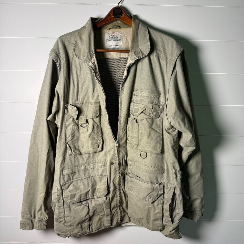Rothco Outback Trailblazer Stone Wash Canvas Mesh Lined Utility Jacket Mens XL
